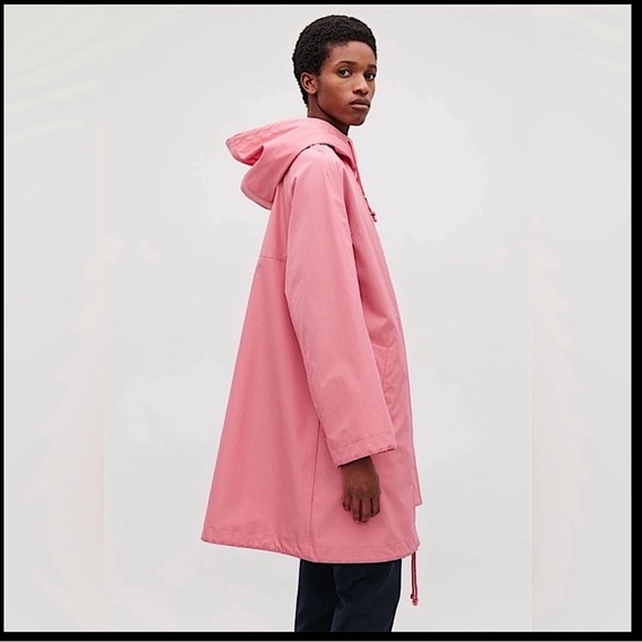 COS Jackets & Blazers - 𝙲𝙾𝚂 oversized Jacket with drawstrings in Pink with Hood Size S